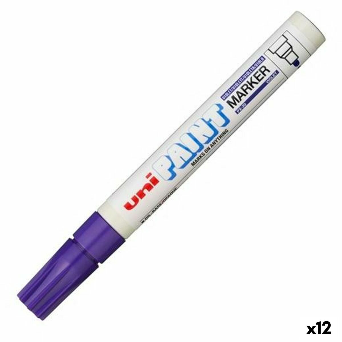 Marqueur permanent Uni-Ball PX-20 Violet 2,8 mm (12 Unités)