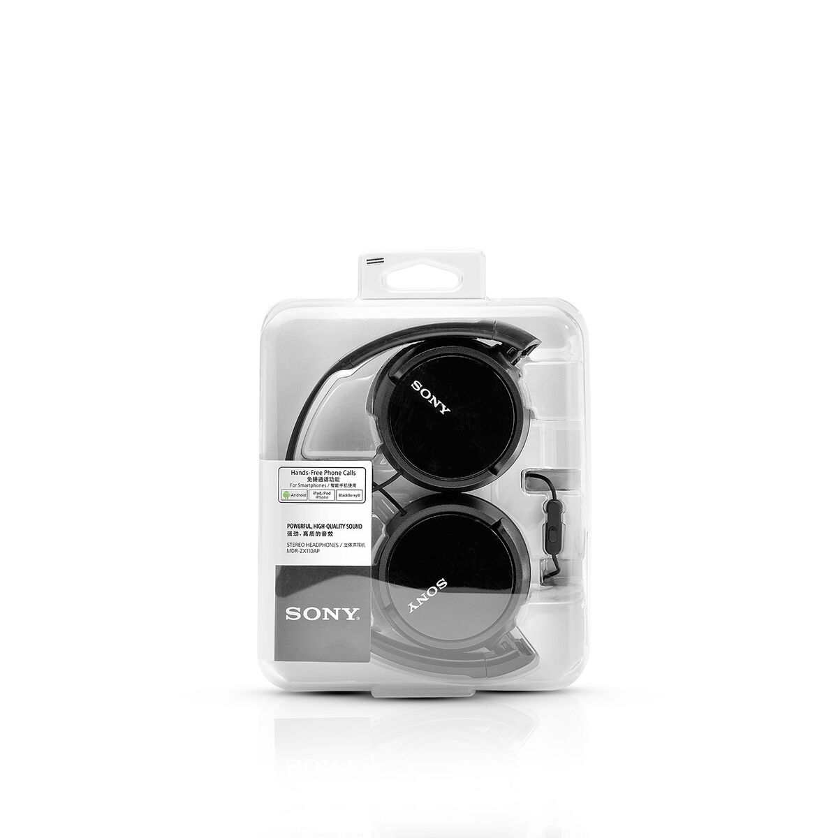 Headphones with Microphone Sony MDR-ZX110AP Black