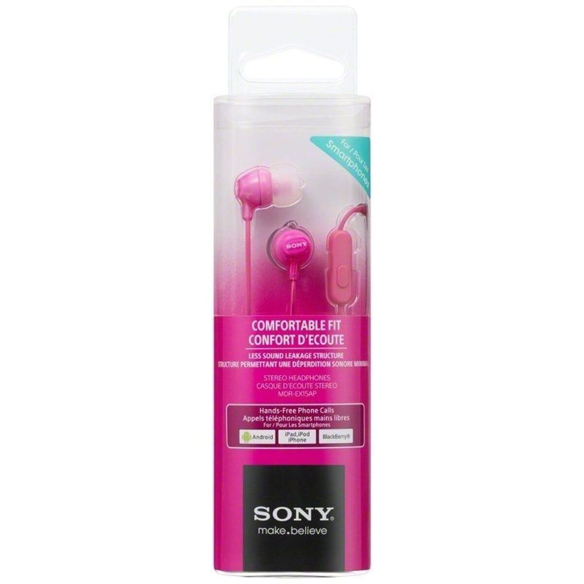 Headphones with Microphone Sony MDR-EX15AP Pink