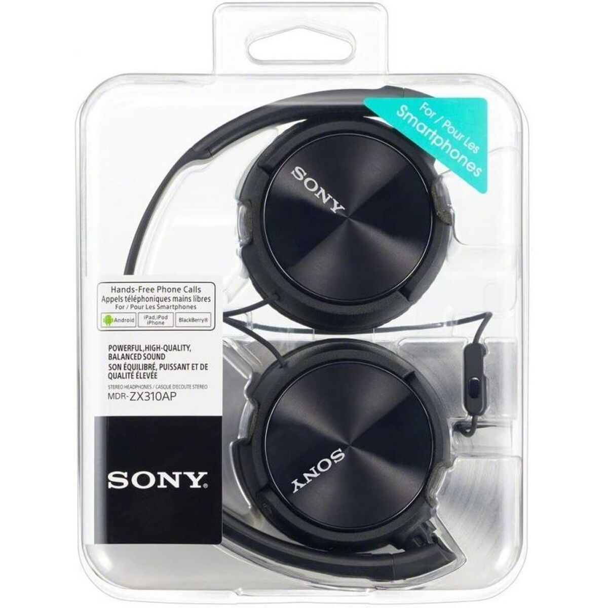 Headphones with Headband Sony MDR-ZX310AP Black Dark grey With cable