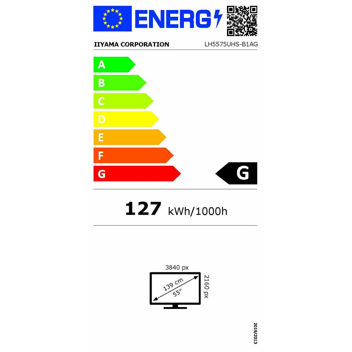 Afbeeldingen van Videowall Monitor Iiyama LH5575UHS-B1AG 4K Ultra HD 55"