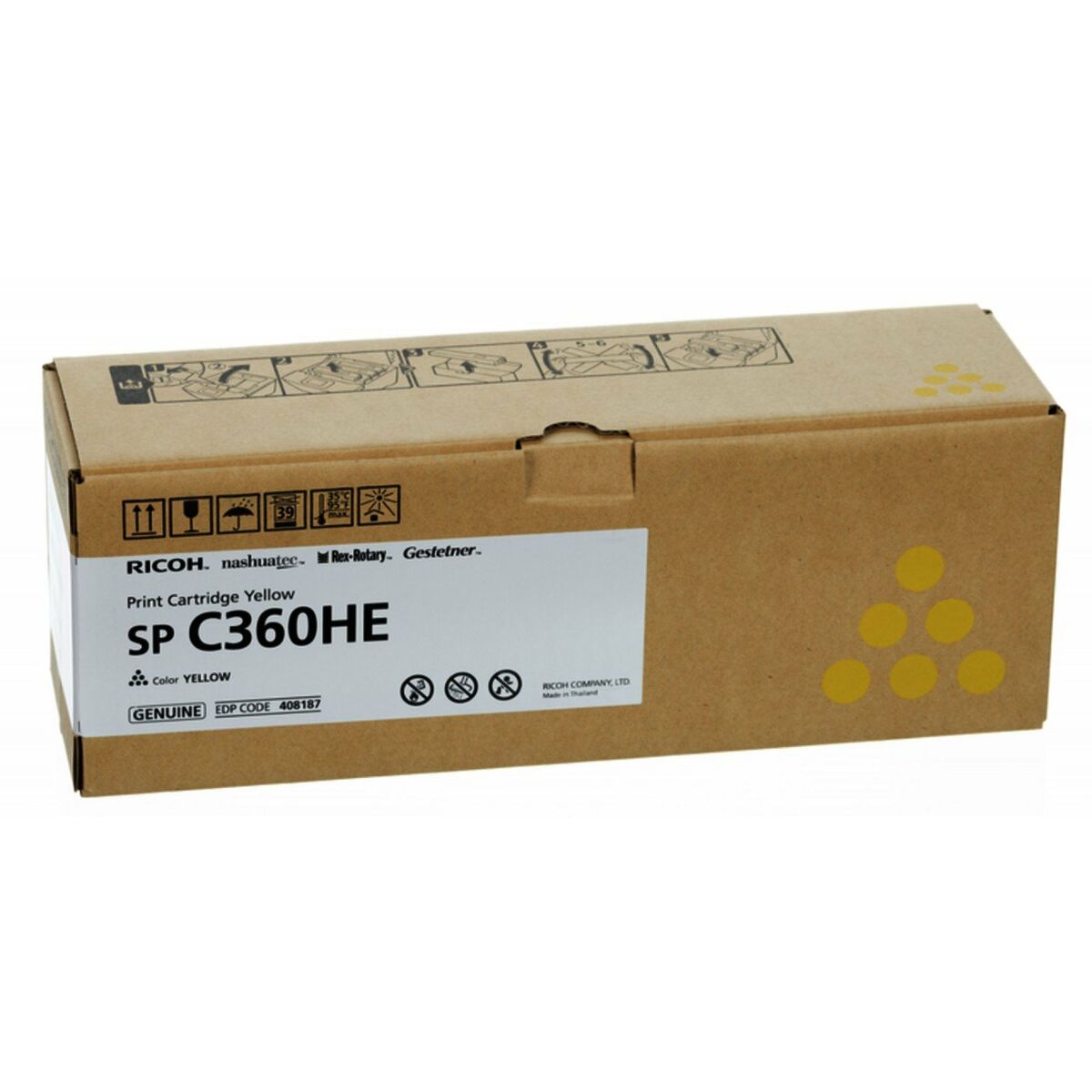 Picture of Original Toner Ricoh 408187 Yellow Black