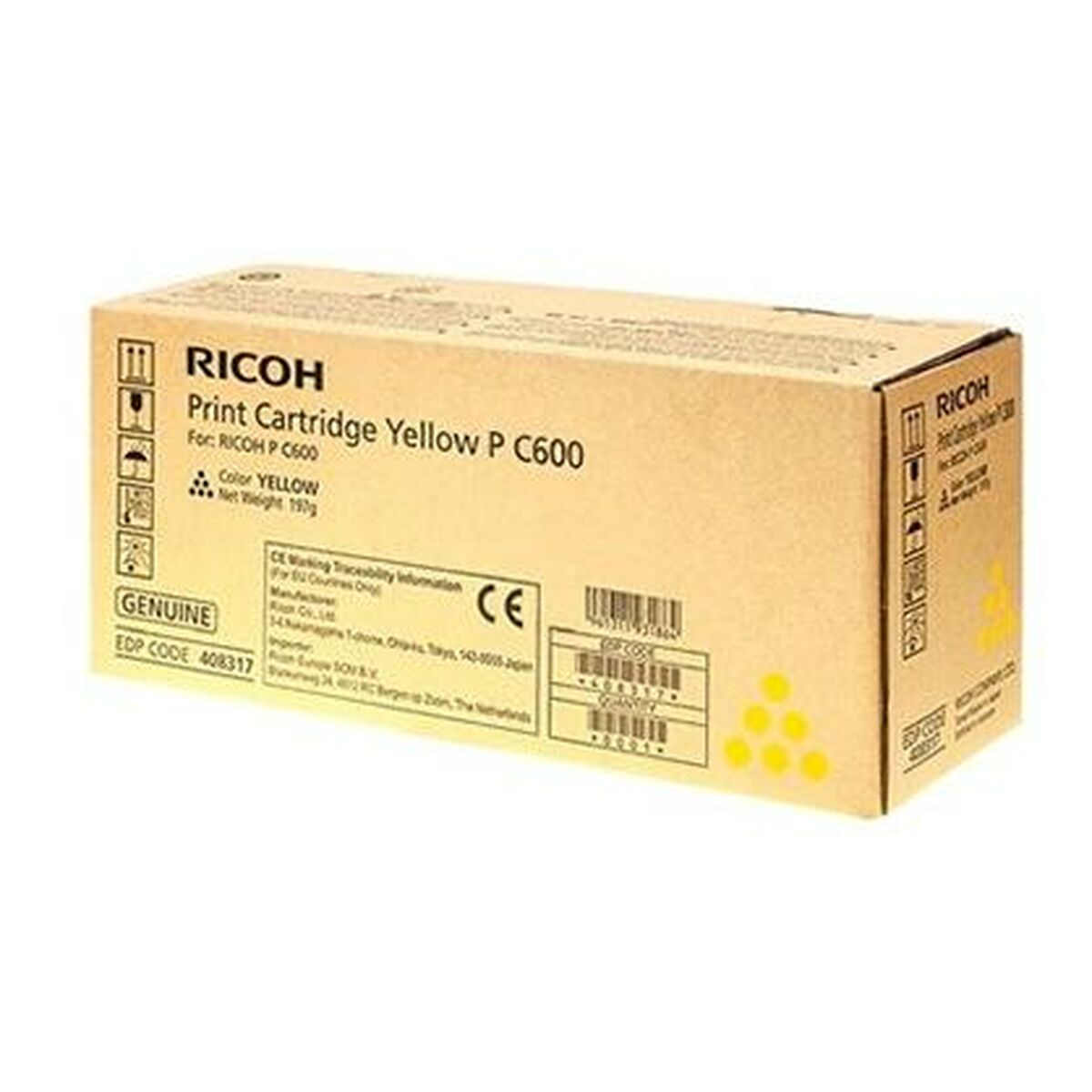 Picture of Original Toner Ricoh P C600 Yellow (1 Unit)
