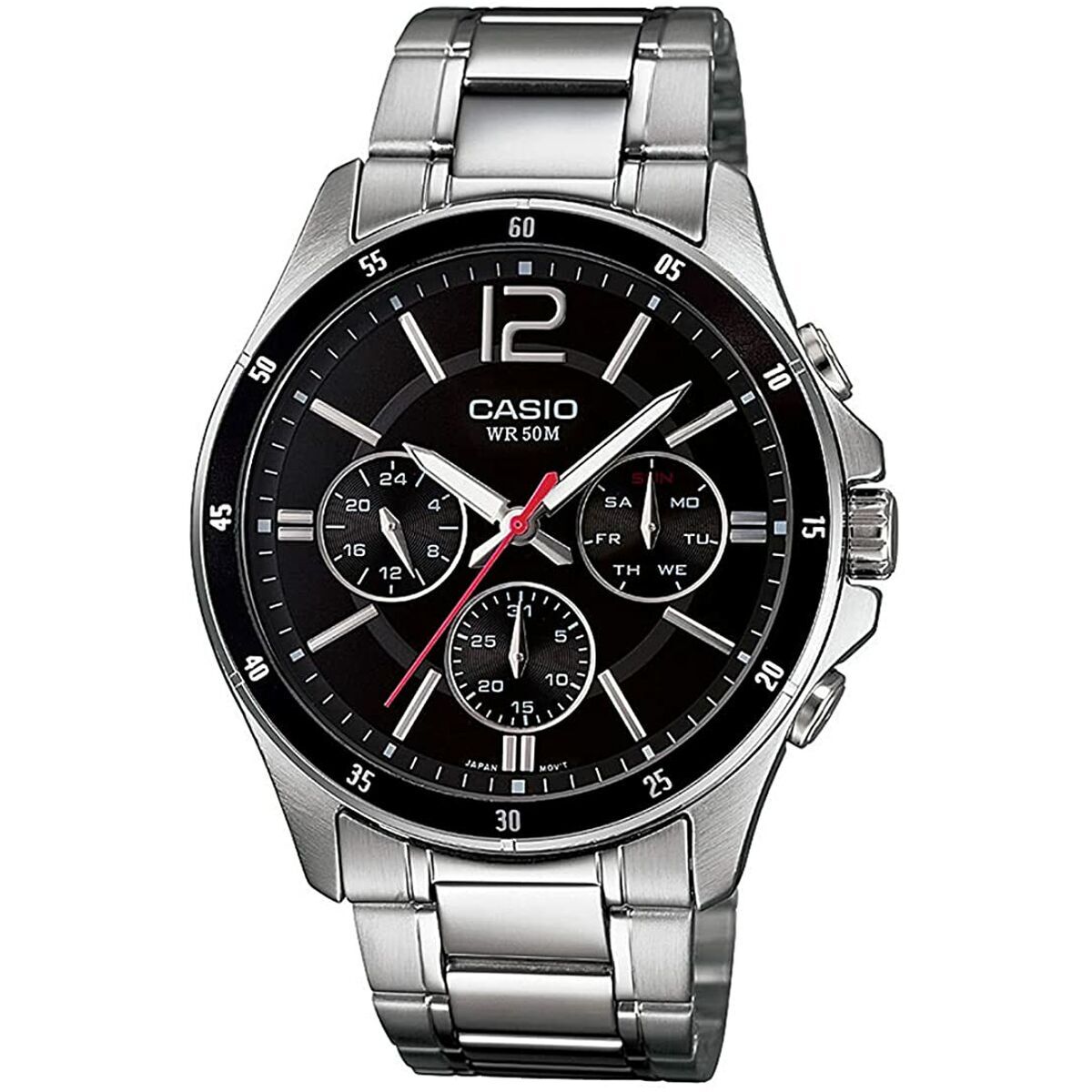 Horloge Heren Casio MTP1374D1AVDF Zwart Zilverkleurig (Ø 35 mm) (Ø 47 mm)