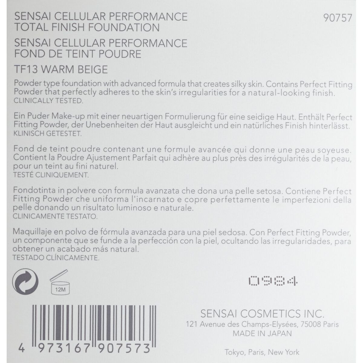 Hervulling voor Foundation Makeup Kanebo 2524936 Spf 15