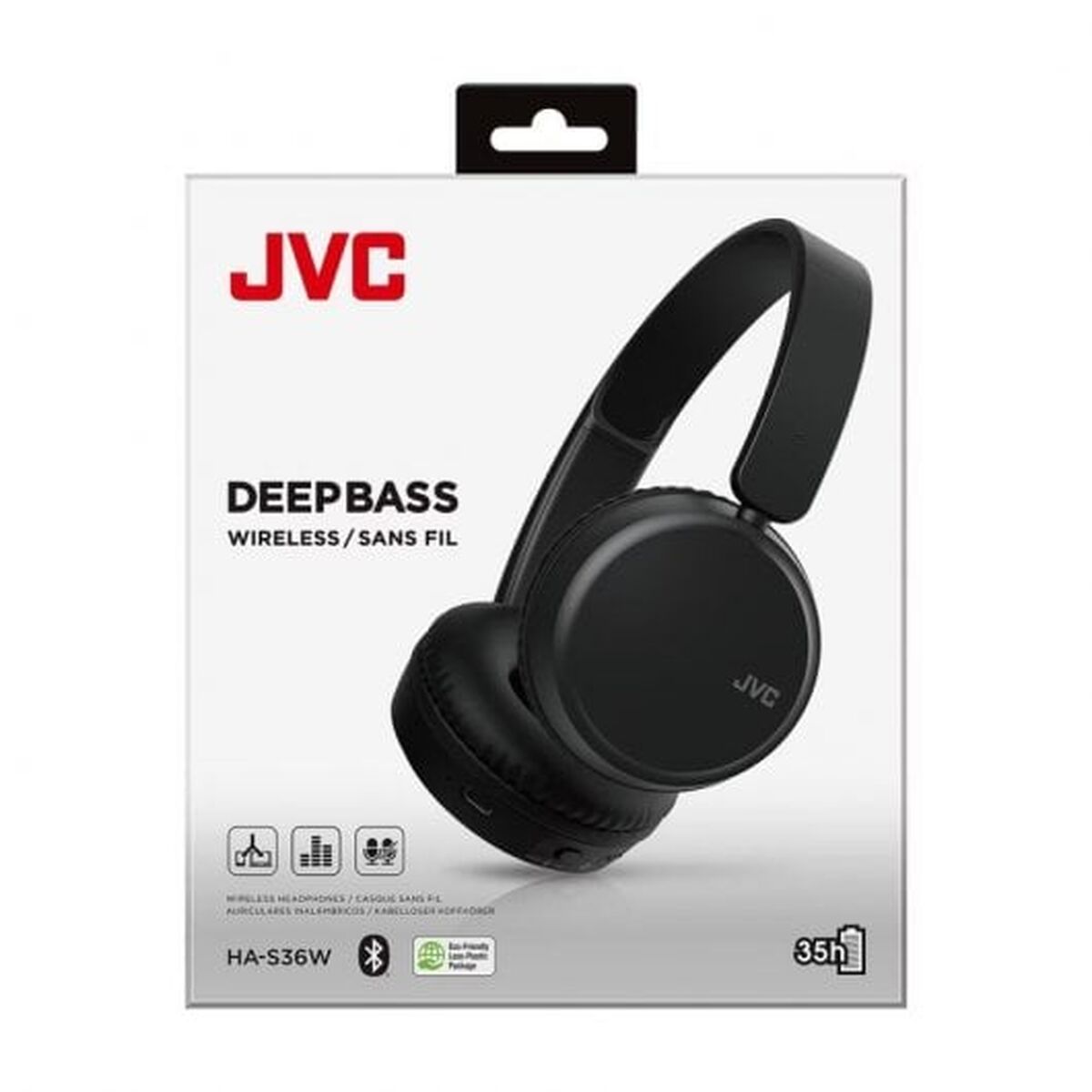 Bluetooth laisvų rankų įranga su mikrofonu JVC HA-S36W Bluetooth Belaidis Bluetooth 5.2 Juoda