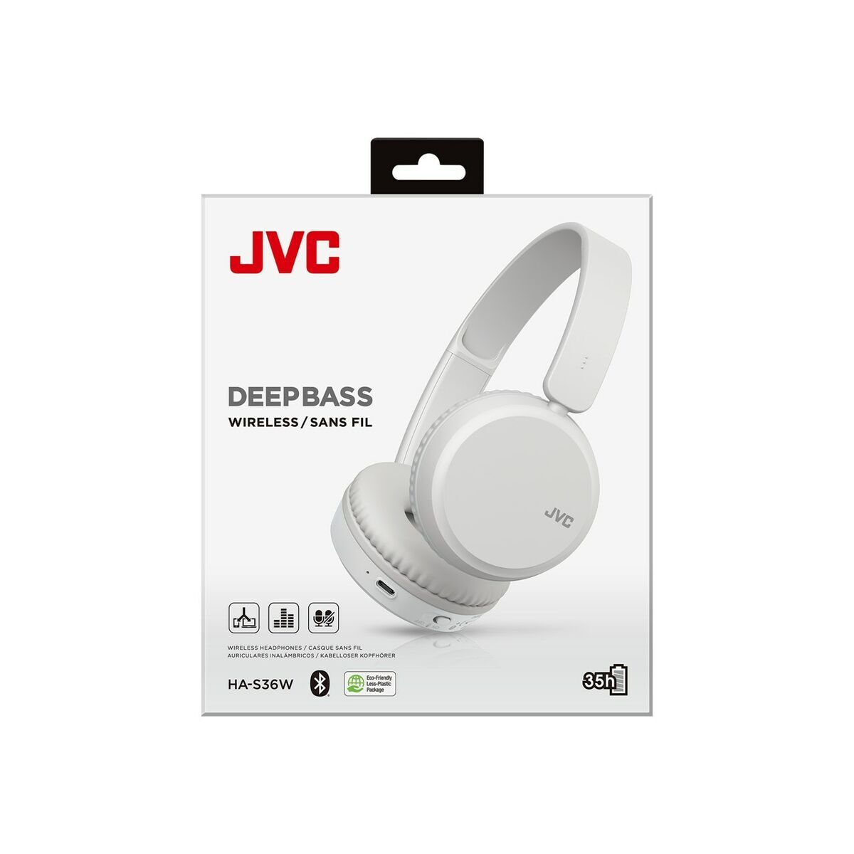 Wireless Headphones JVC HAS-36WWU Bluetooth Bluetooth 5.2 White Black