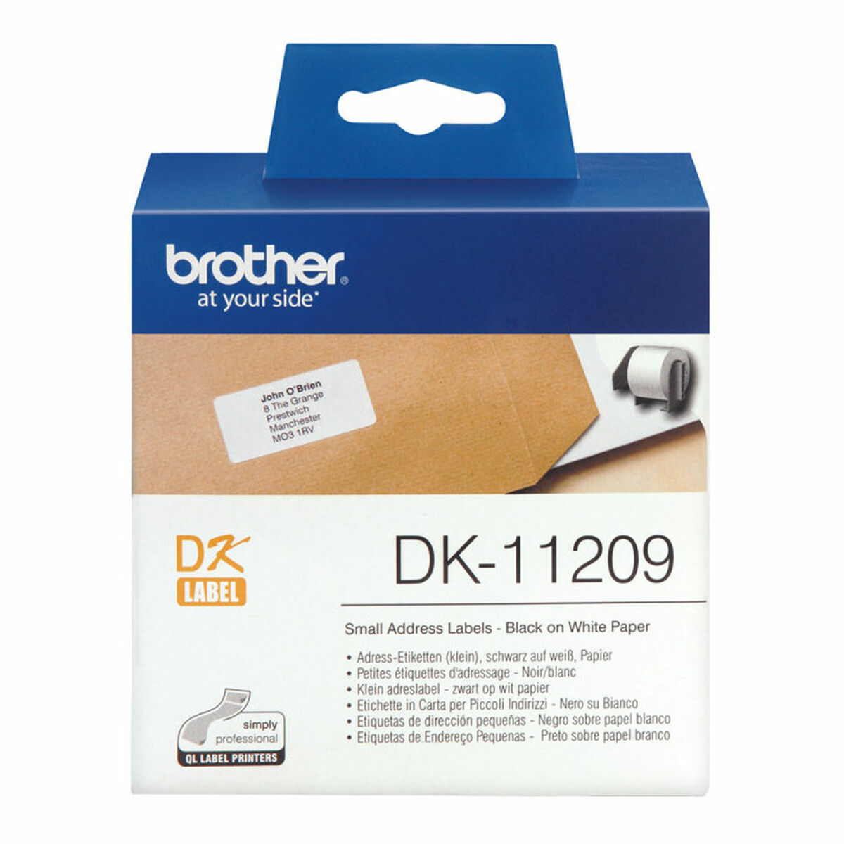 Afbeeldingen van Printer Labels Brother DK-11209 Black/White 62 x 29 mm (3 Units)