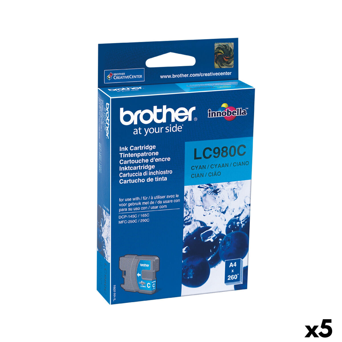 Bild von Original Tintenpatrone Brother LC980C Türkis (5 Stück)