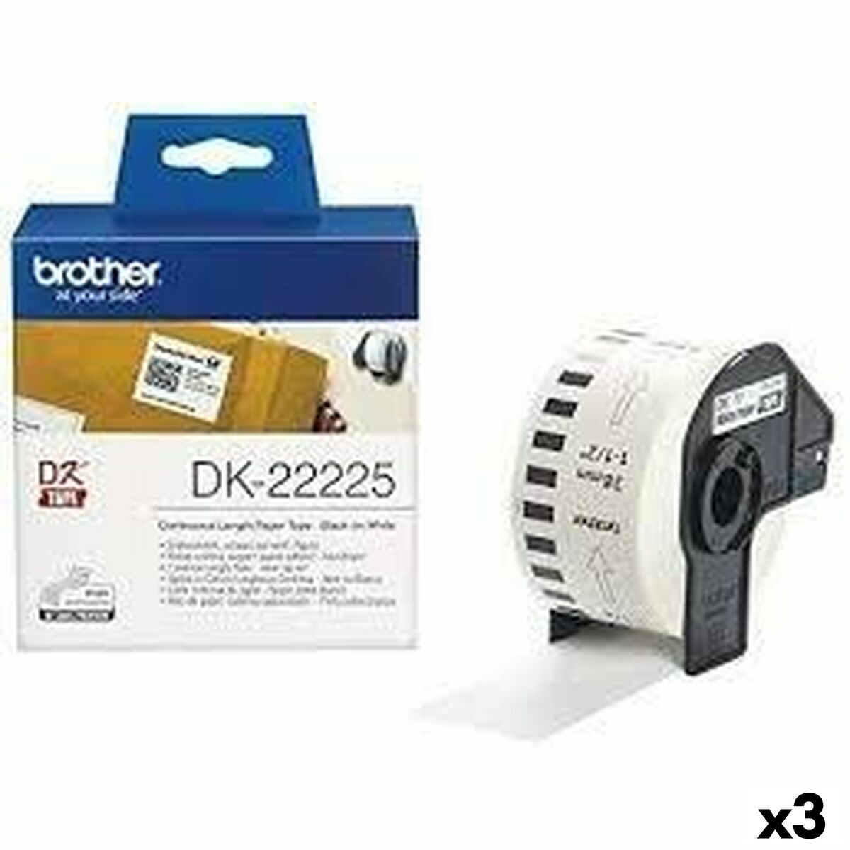 Papier Continu pour Imprimantes Brother DK-22225 Blanc 38 mm x 30,48 m