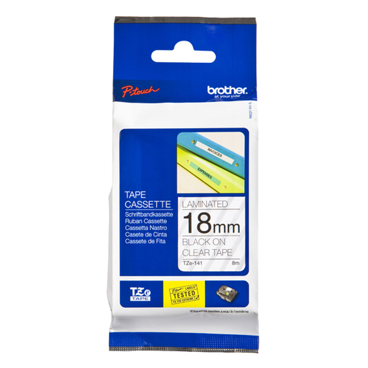 Kép Laminated Tape for Labelling Machines Brother TZE-141 Black/White 18mm
