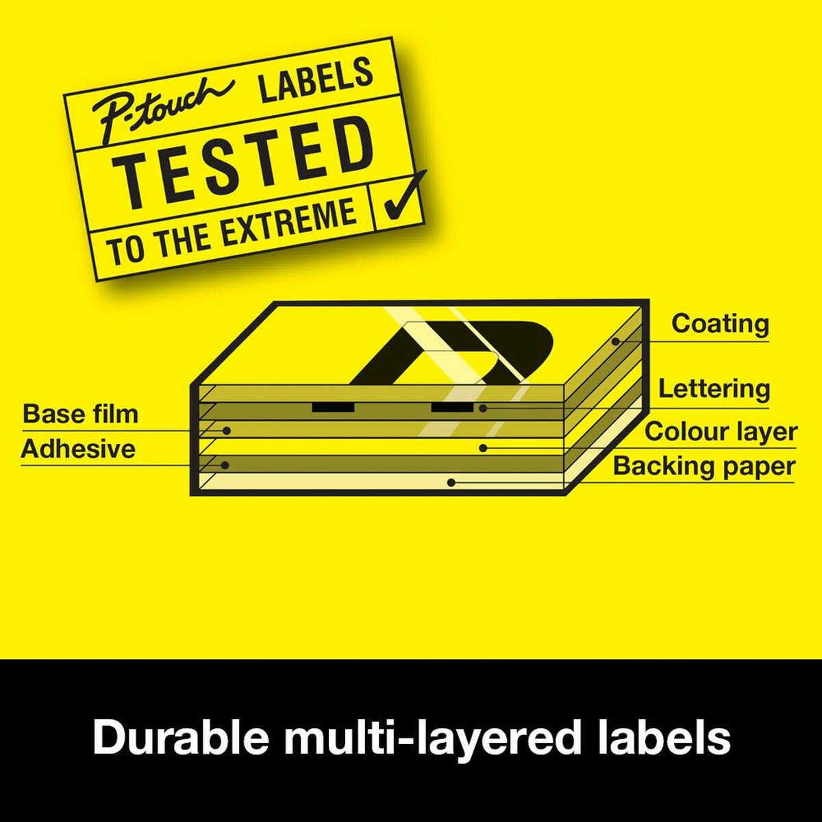 Afbeeldingen van Laminated Tape for Labelling Machines Brother TZE421 Black/Red 9 mm