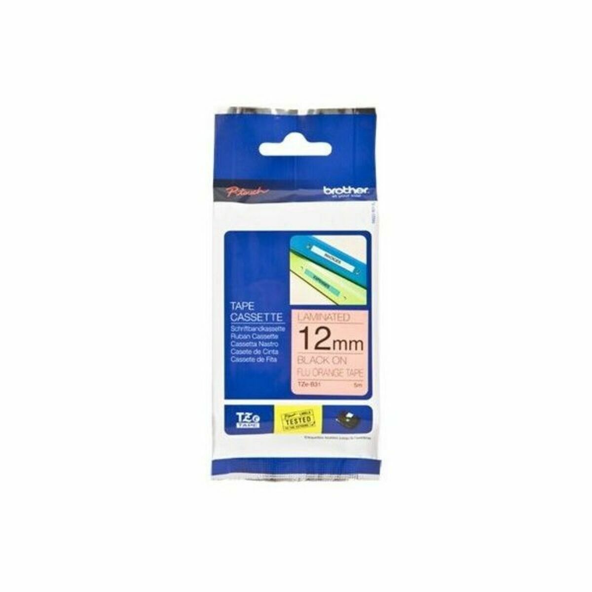 Afbeeldingen van Laminated Tape for Labelling Machines Brother TZEB31 Grey