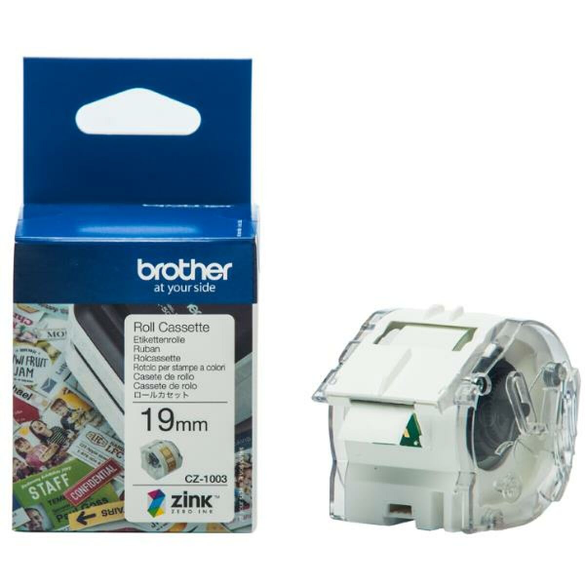 Etiquettes pour Imprimante Brother CZ1003 Blanc Jaune