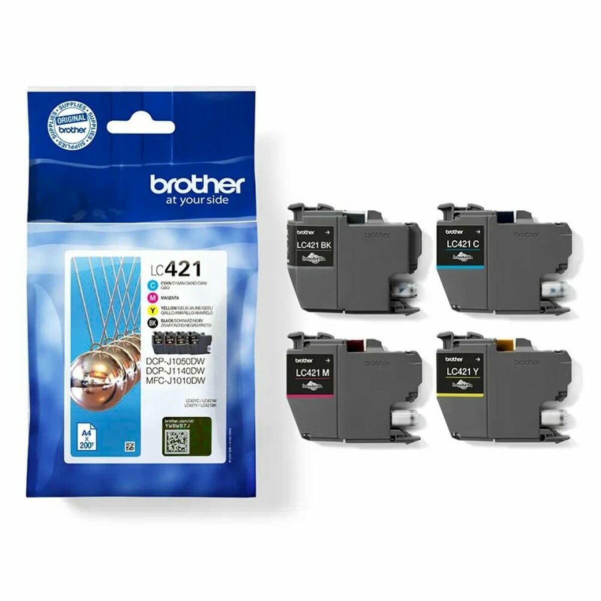 Picture of Original Ink Cartridge Brother LC421VAL Multicolour Yellow Black Cyan