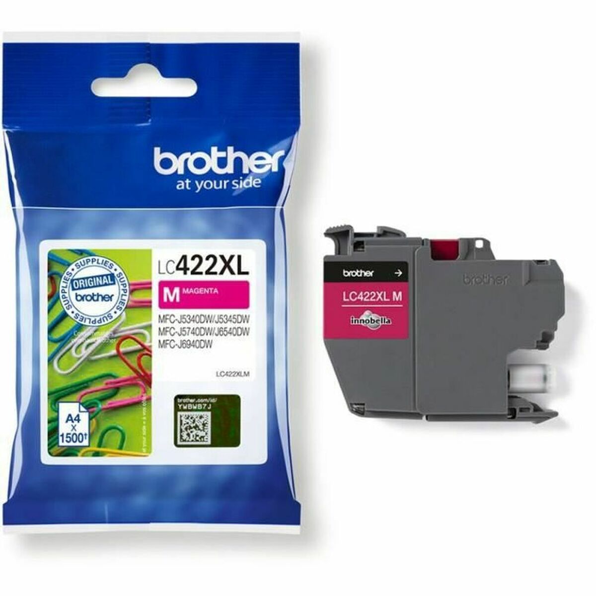 Afbeeldingen van Original Ink Cartridge Brother LC-422XLM Magenta