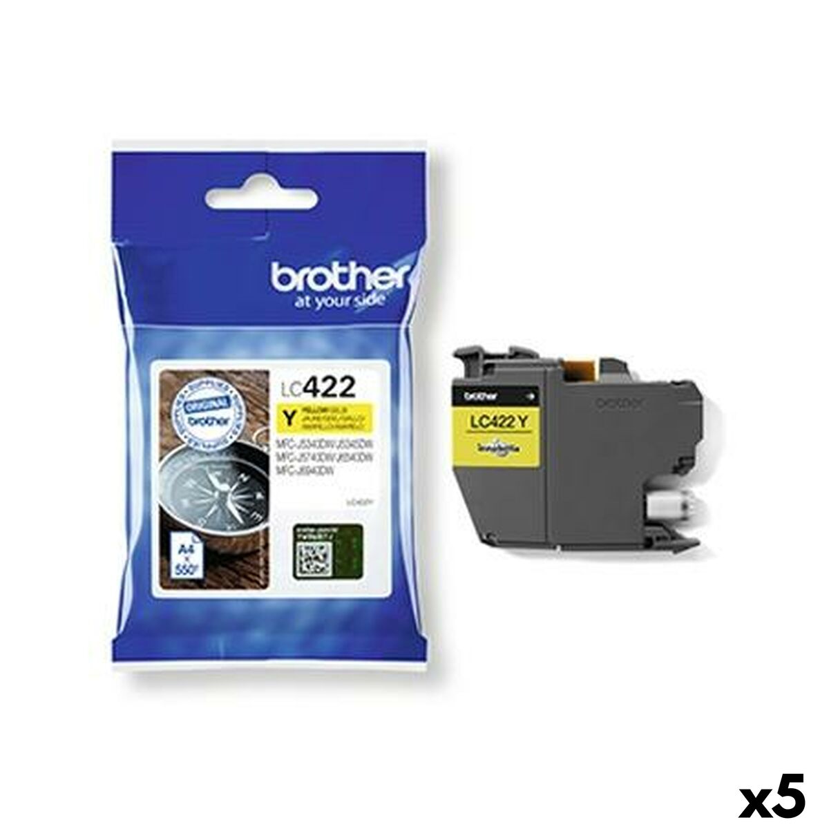 Picture of Original Ink Cartridge Brother LC422Y Yellow (5 Units)