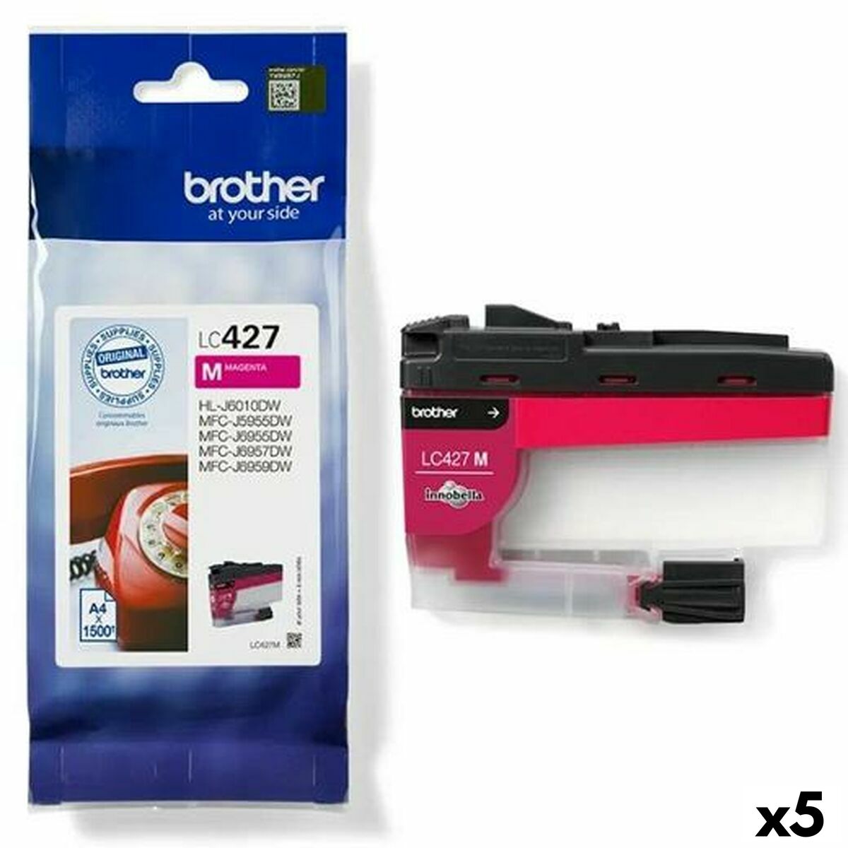 Bild von Original Tintenpatrone Brother MFCJ5955DW, MFCJ6955DW Magenta (5 Stück)