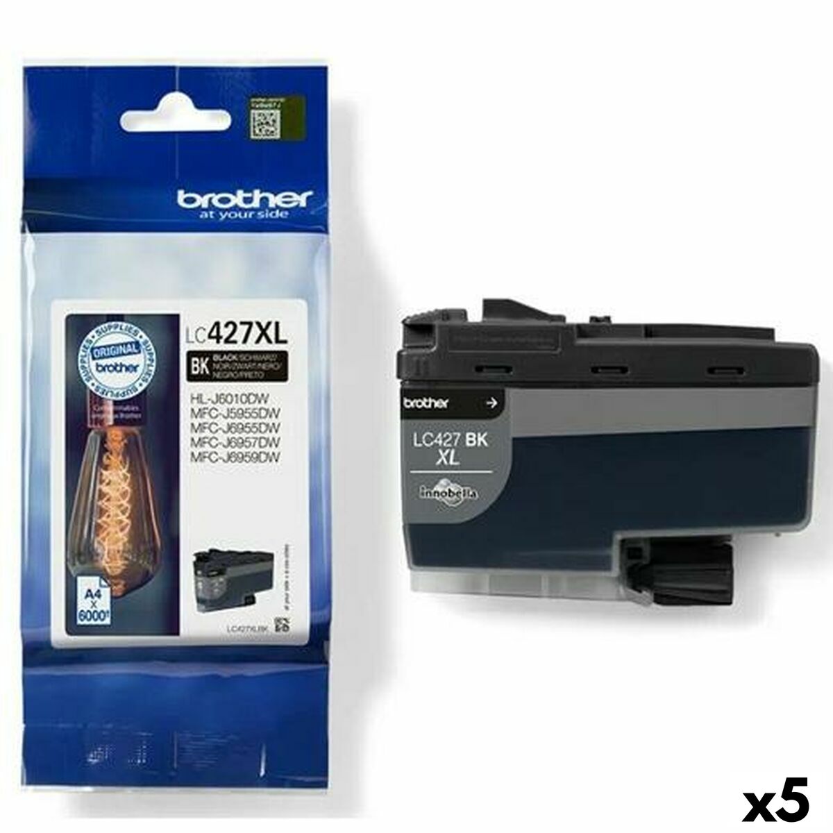 Afbeeldingen van Original Ink Cartridge Brother HL-J6010DW, MFCJ5955DW, MFCJ6955DW, MFCJ6957DW,MFCJ6959DW Black (5 Units)