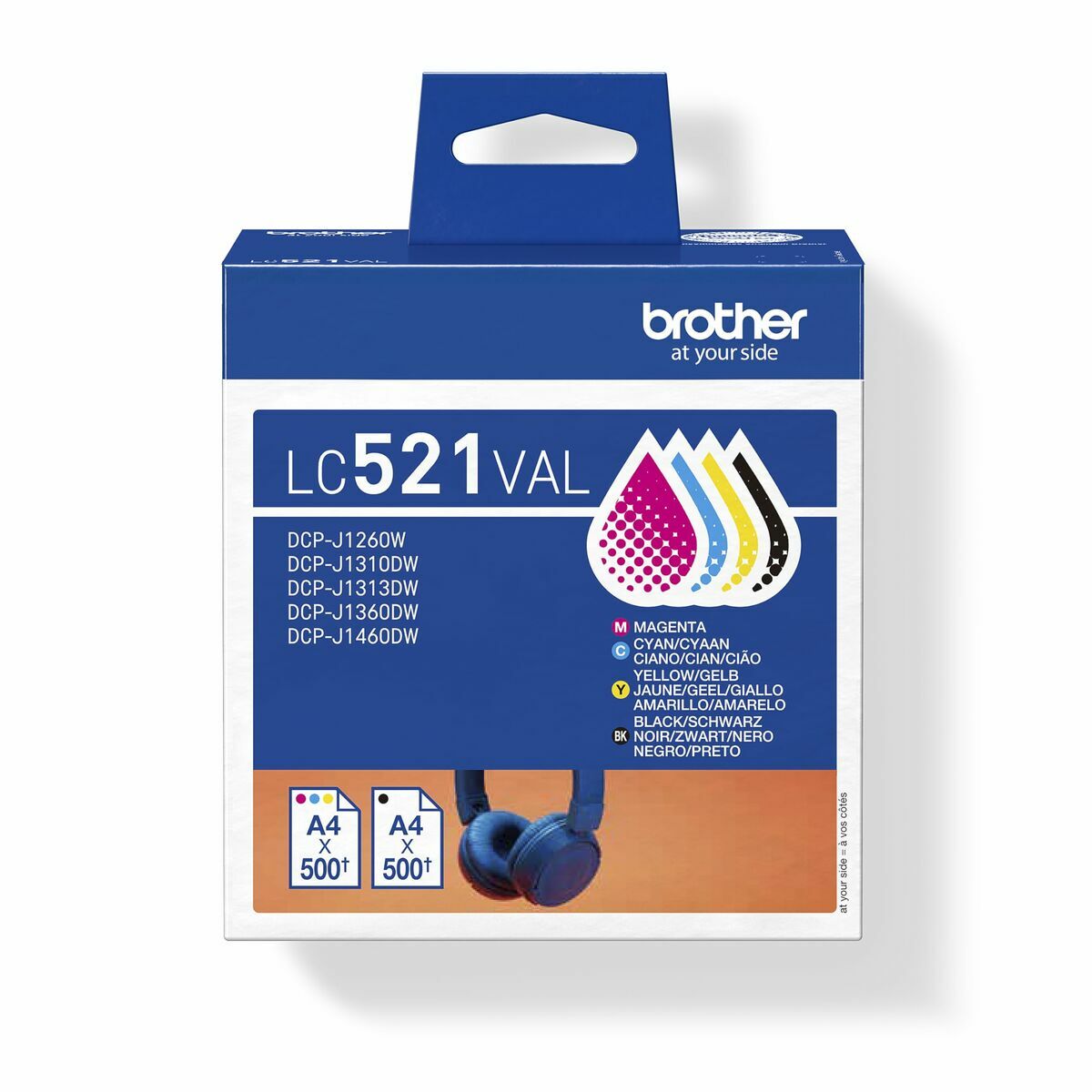 Bild von Original Ink Cartridge Brother LC521VAL Yellow (4 Units)
