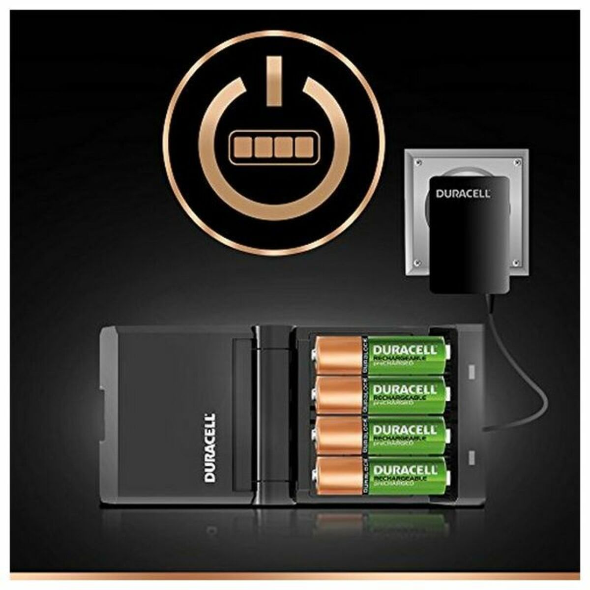 Obrazek Charger + Rechargeable Batteries DURACELL CEF27 2 x AA + 2 x AAA 1700 mAh 750 mAh (1 Unit)