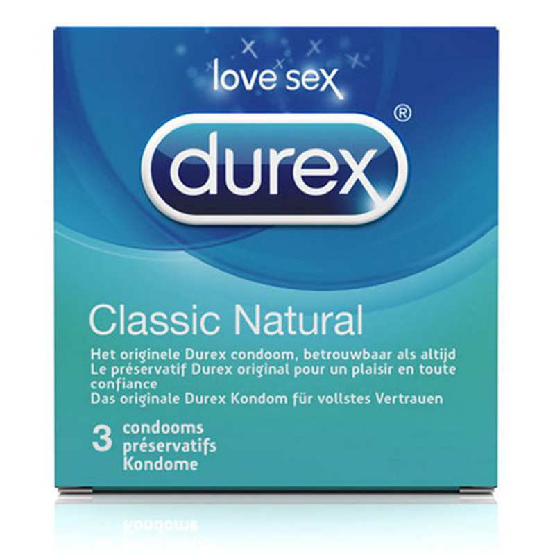 Klassiske Naturlige Kondomer 3 stk Durex