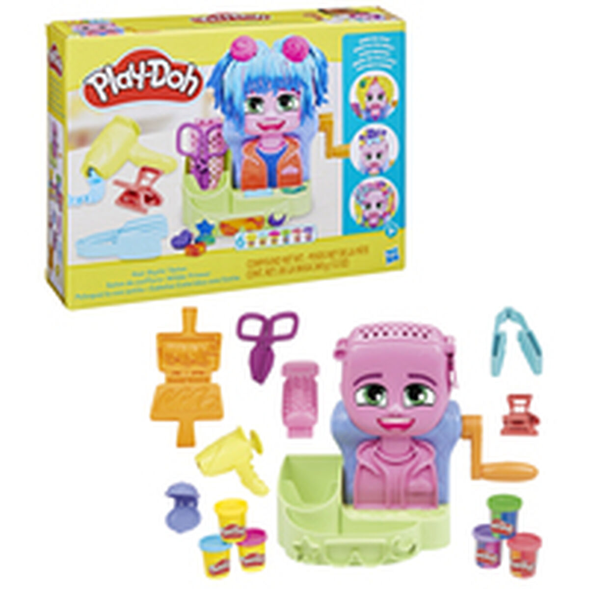 Plasticine Spel Play-Doh Playdoh Multicolour Accessoires 6 Potten Haar (1 Stuks)