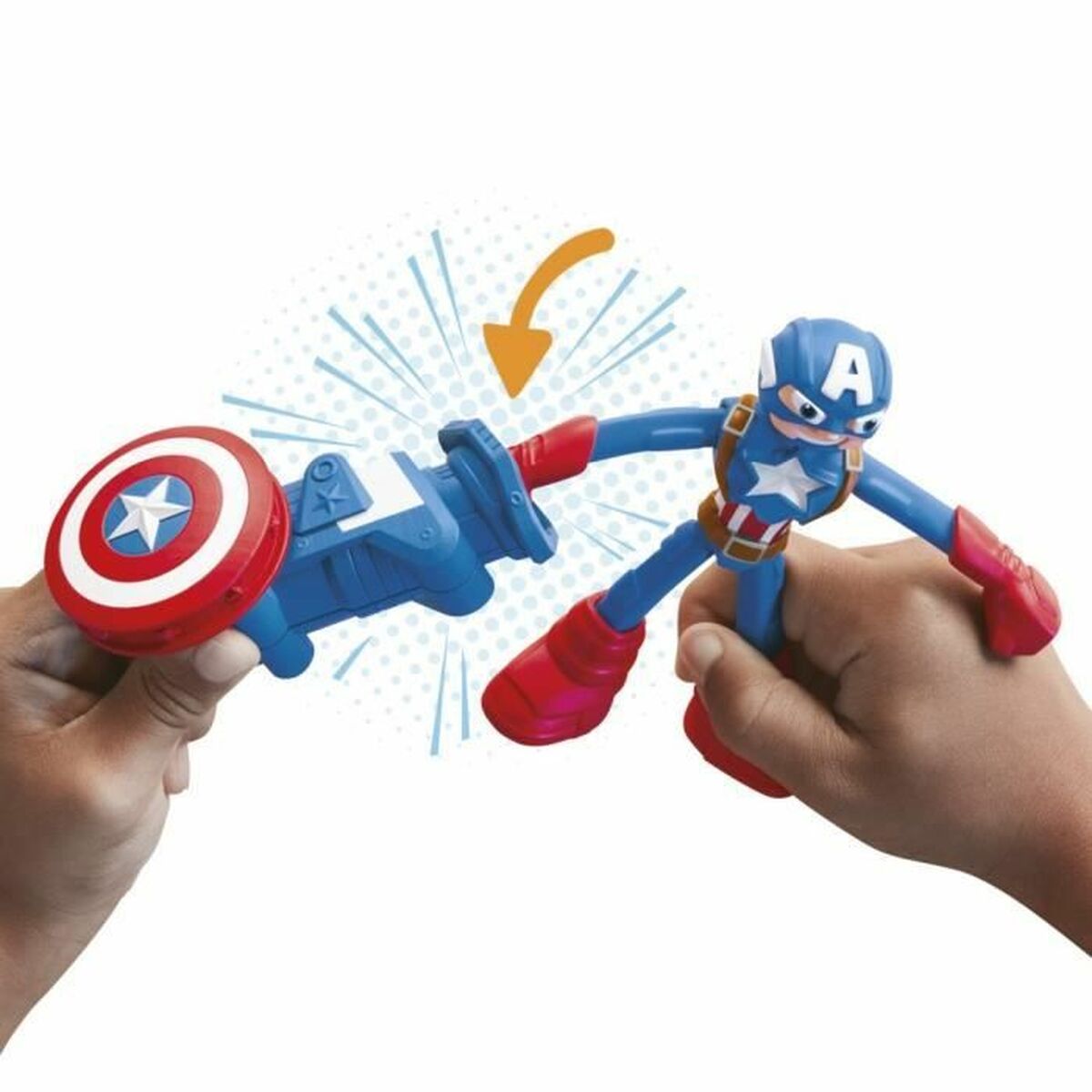 Plasticine Spel Play-Doh Capitán América Set Stamper Shield Multicolour