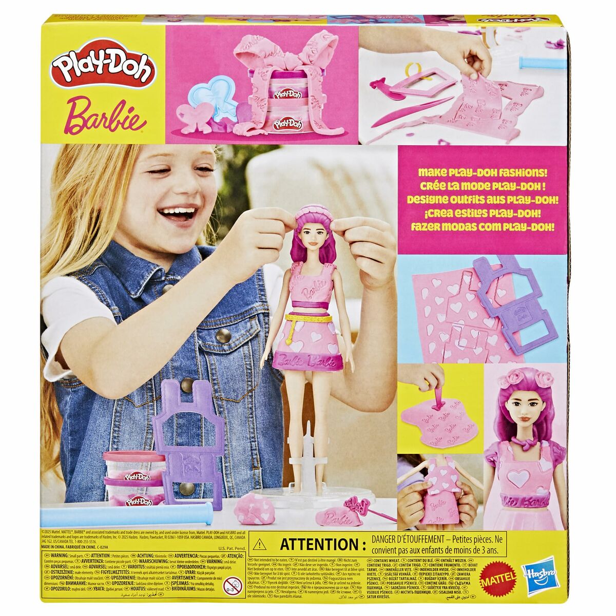 Plasticine Spel Play-Doh Barbie Hearts & Hair Multicolour