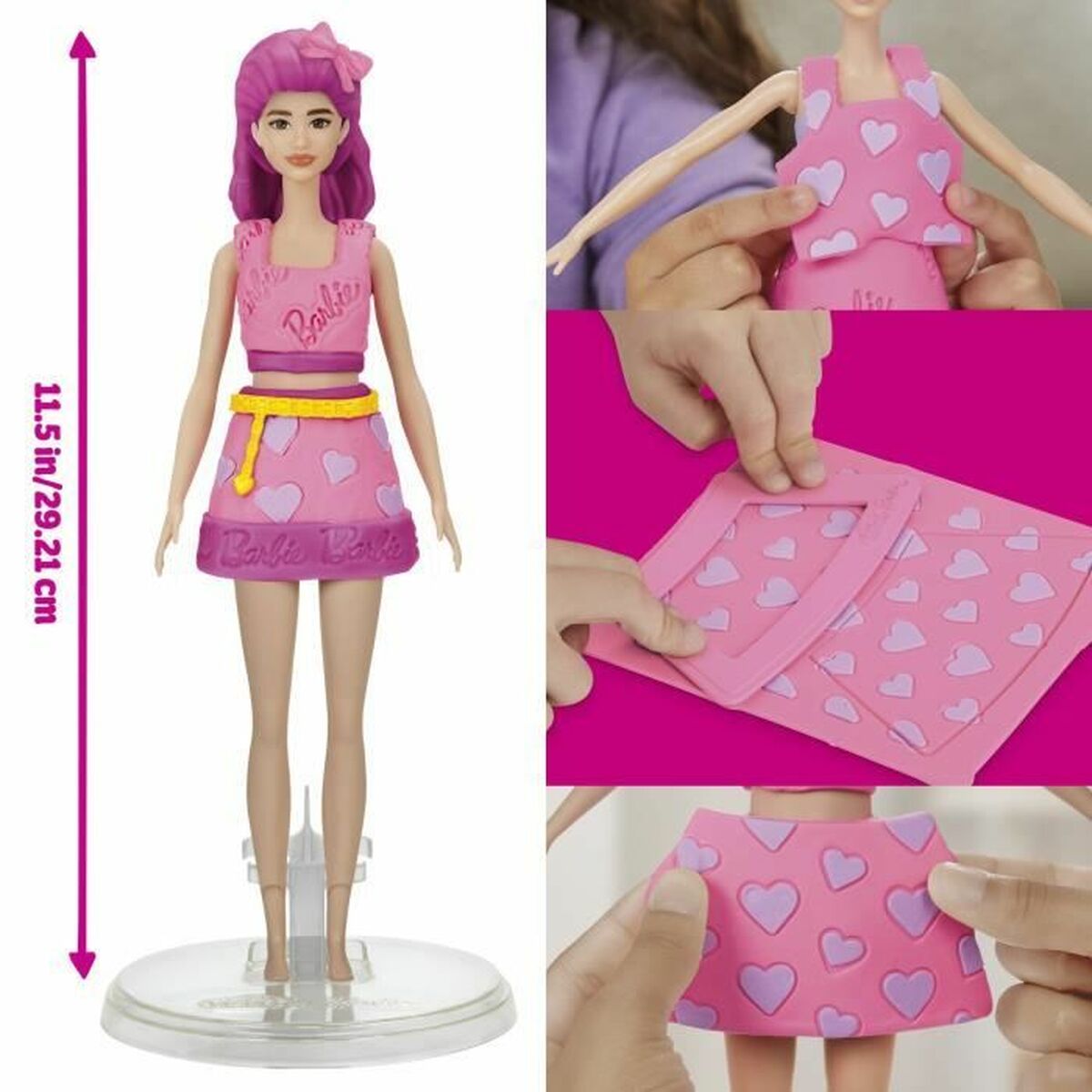 Image secondaire de Pâte à modeler en argile Play-Doh Barbie Hearts & Hair Multicouleur