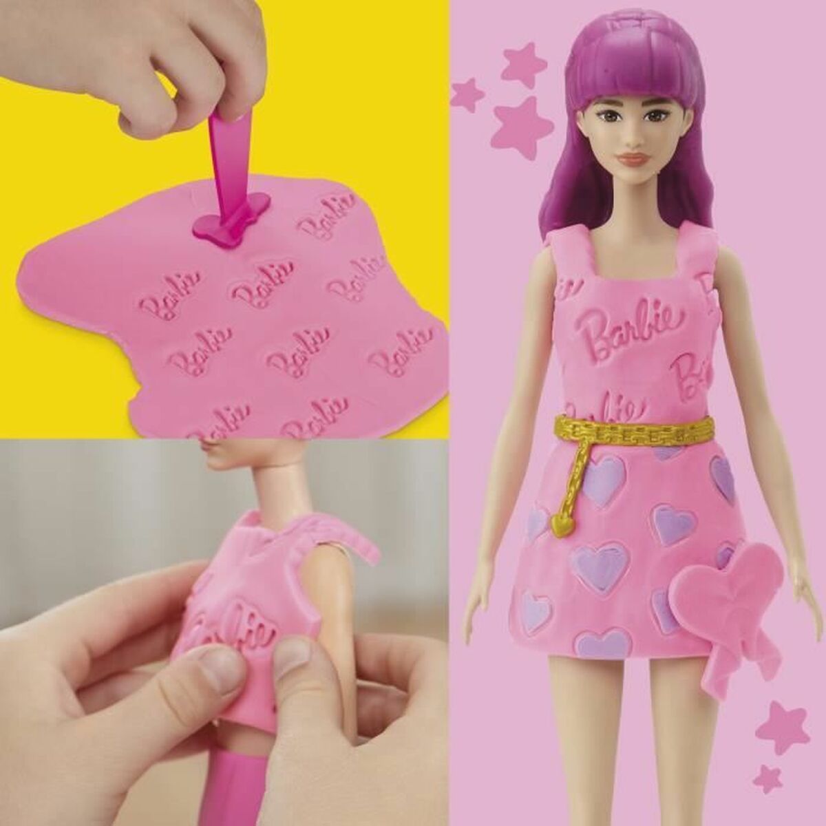 Plasticine Spel Play-Doh Barbie Hearts & Hair Multicolour