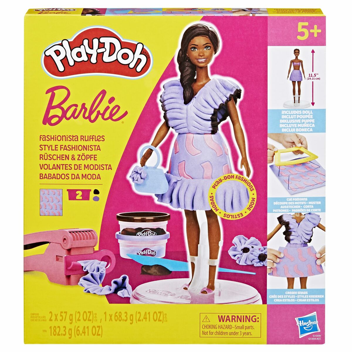 Plasticine Spel Play-Doh Barbie Fashionista Ruffles Multicolour 730 g