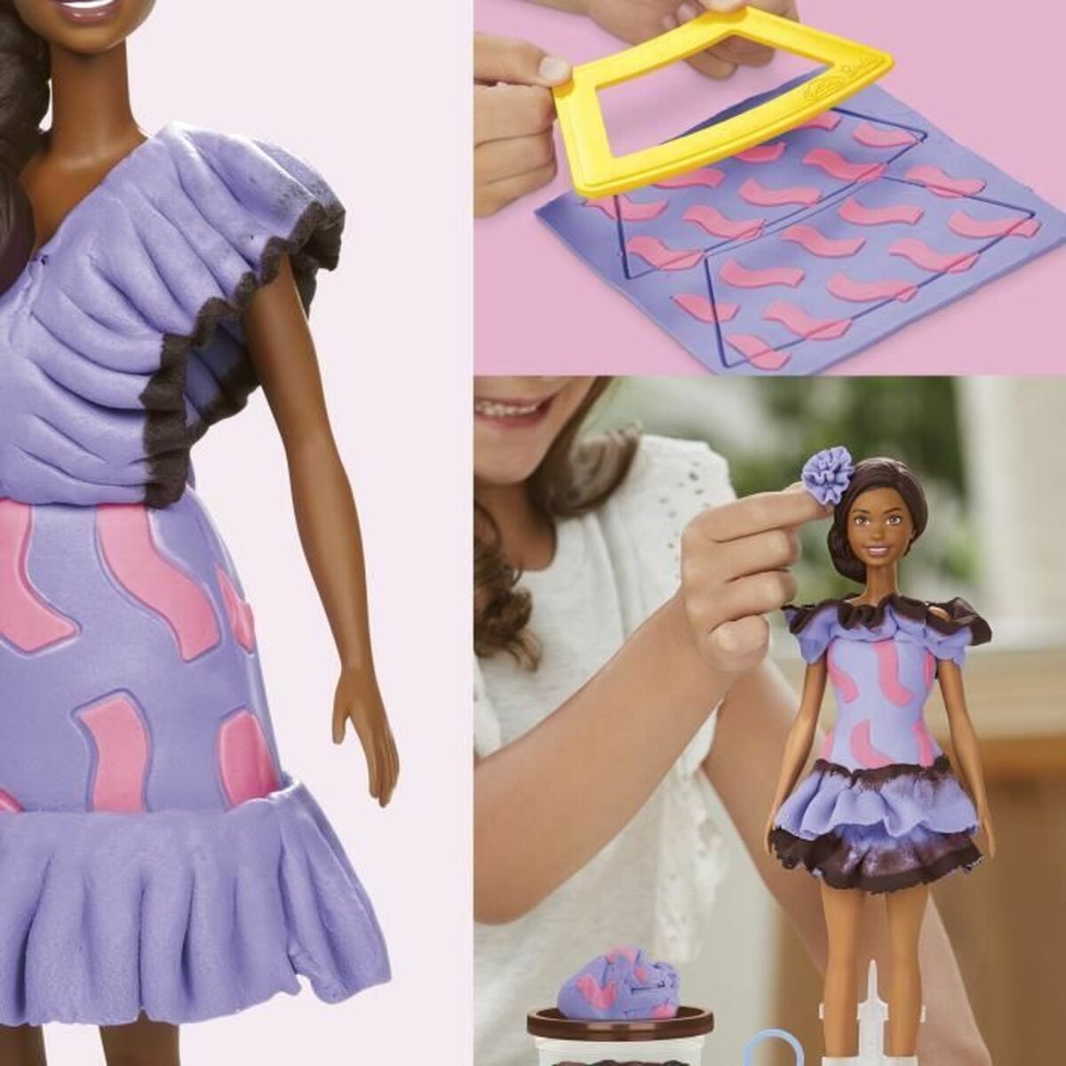 Plasticine Spel Play-Doh Barbie Fashionista Ruffles Multicolour 730 g