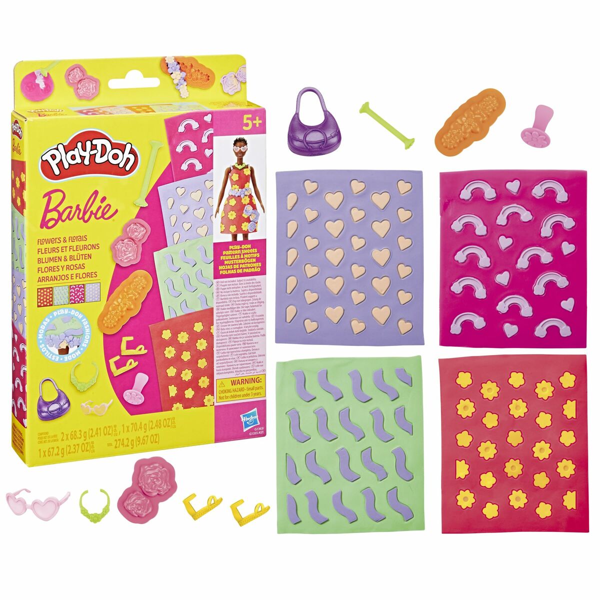 Plasticine Spel Play-Doh Barbie FLowers & Florals Multicolour