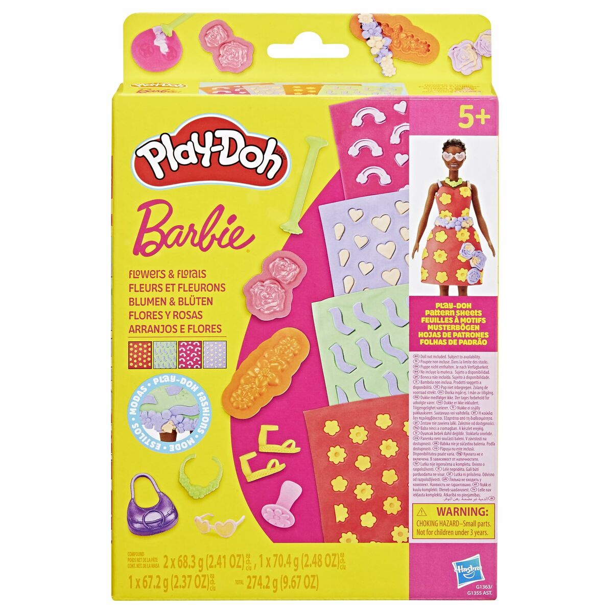 Plasticine Spel Play-Doh Barbie FLowers & Florals Multicolour