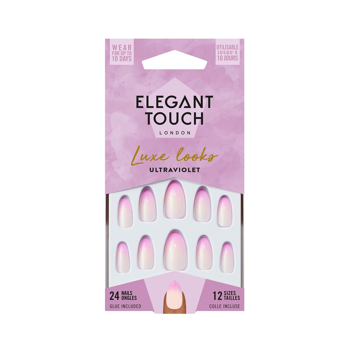 False nails Elegant Touch Luxe Looks Ultraviolet (24 pcs)