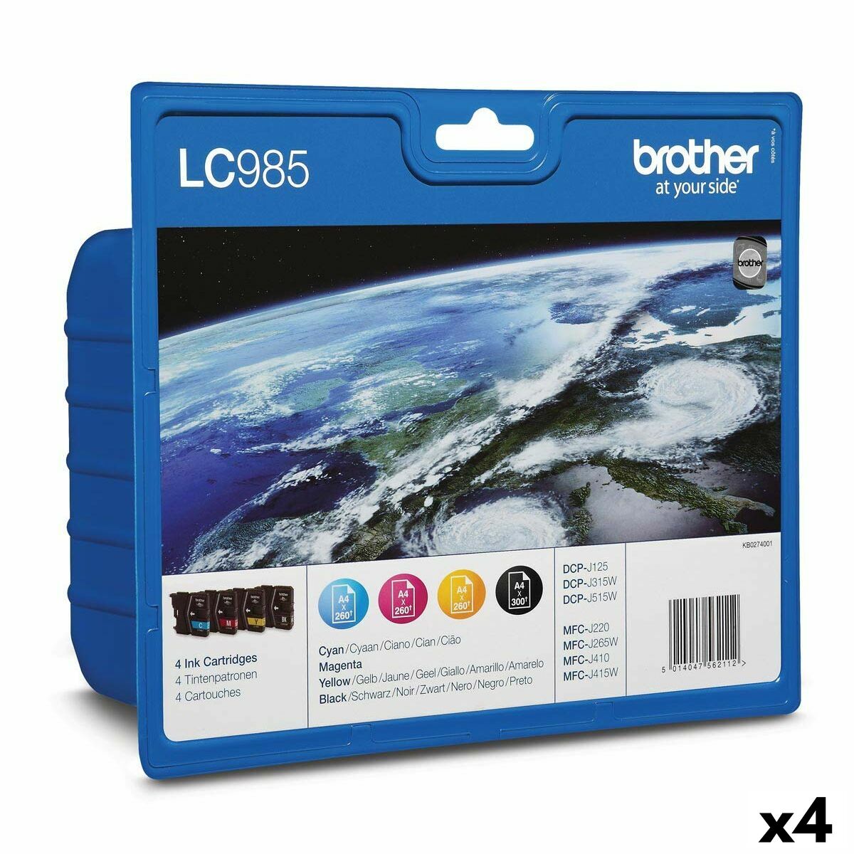 Afbeeldingen van Original Ink Cartridge Brother DCP-J315W Cyan (4 Units)