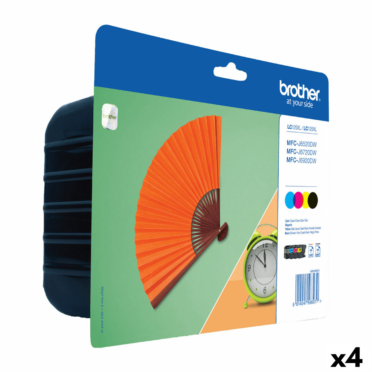 Image de Cartouche d'encre originale Brother LC129XL/LC125XL Jaune (4 Unités)