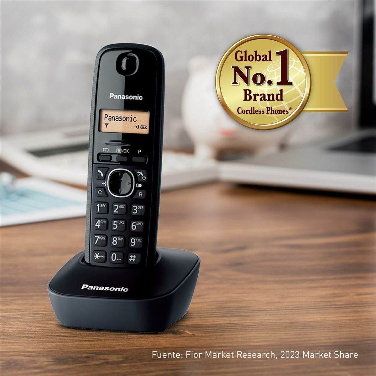 Wireless Phone Panasonic KX-TG1611 Black Amber