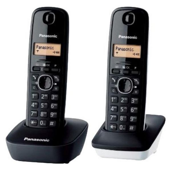 Téléphone Sans Fil Panasonic KX-TG1612SP1 Noir Blanc (2 pcs)   