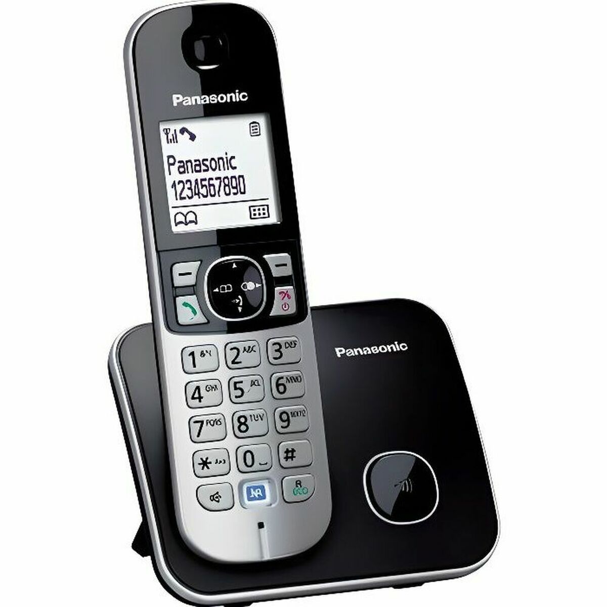 Trådløs telefon Panasonic KX-TG6811FRB Hvid Sort Sort/Sølvfarvet