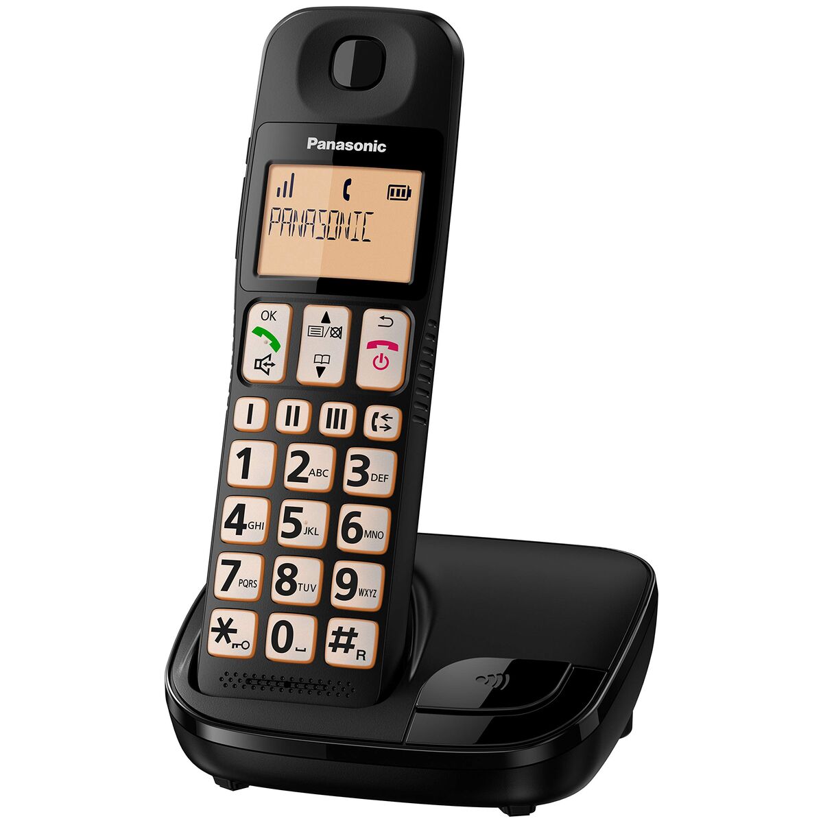 Wireless Phone Panasonic KX-TGE310SPB Black Amber
