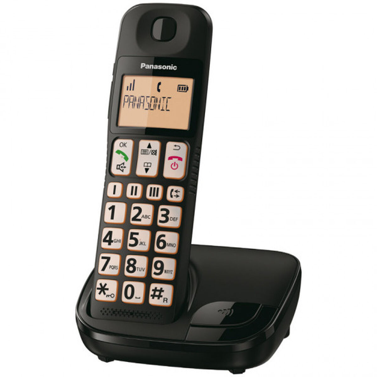 Wireless Phone Panasonic KX-TGE310SPB Black Amber