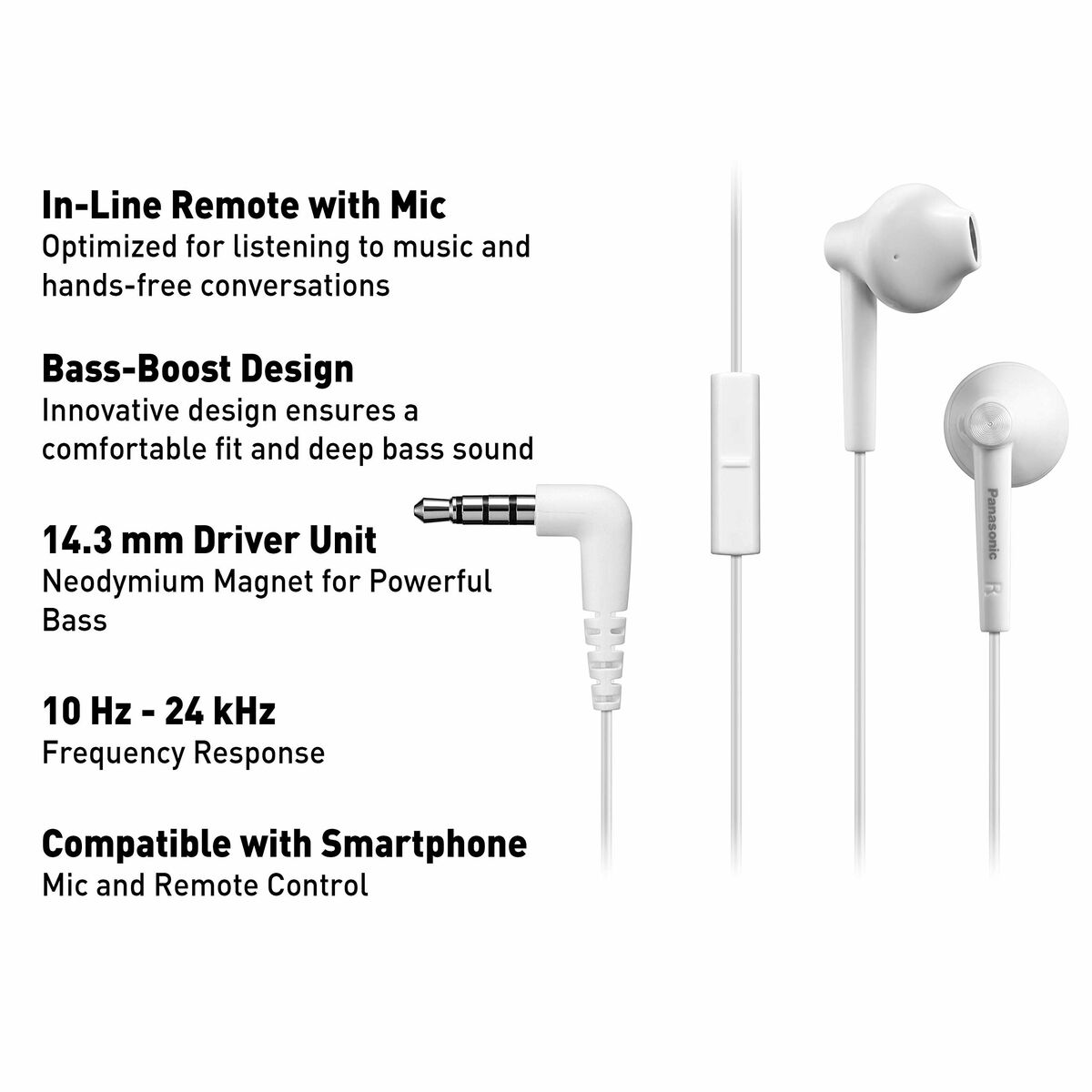 Picture of Headphones with Microphone Panasonic RP-TCM55E-W White