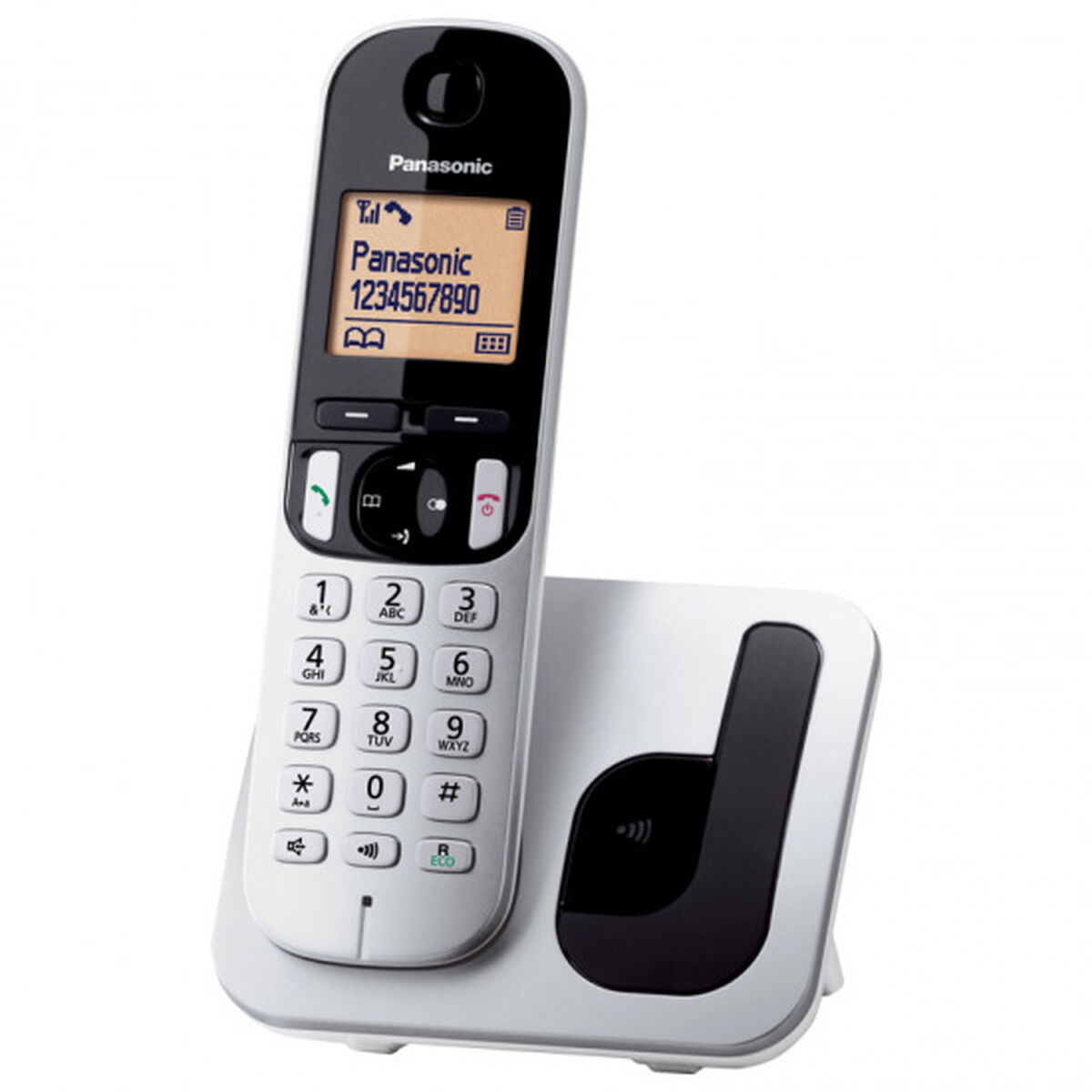 Bild von Wireless Phone Panasonic KX-TGC210 Amber Silver Metallic