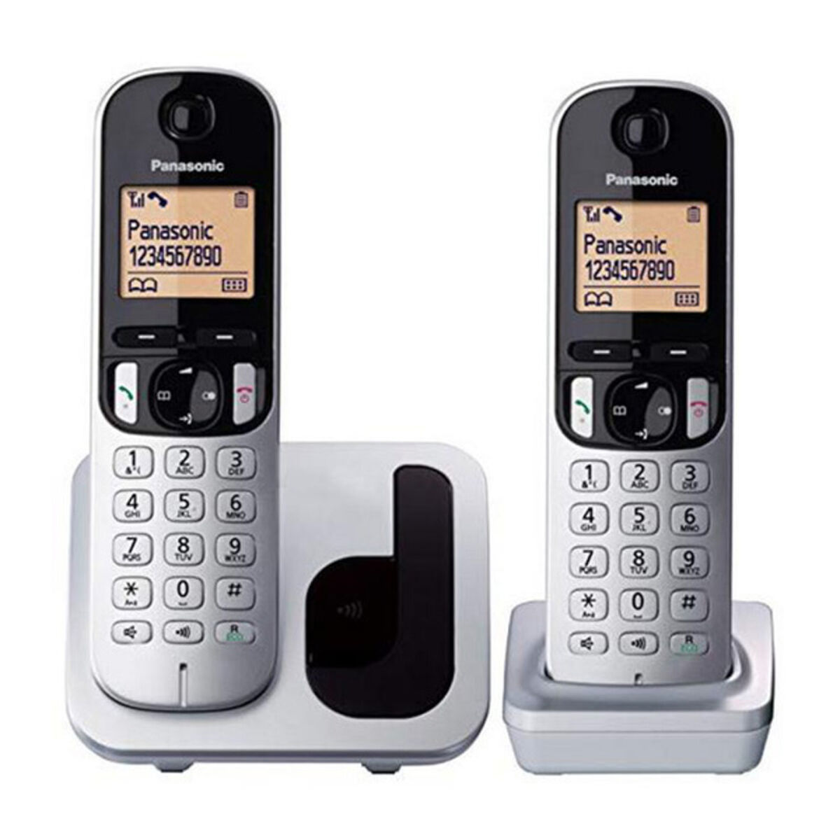 Trådløs telefon Panasonic Corp. DUO KX-TGC212SPS (2 pcs) Sort/Sølvfarvet
