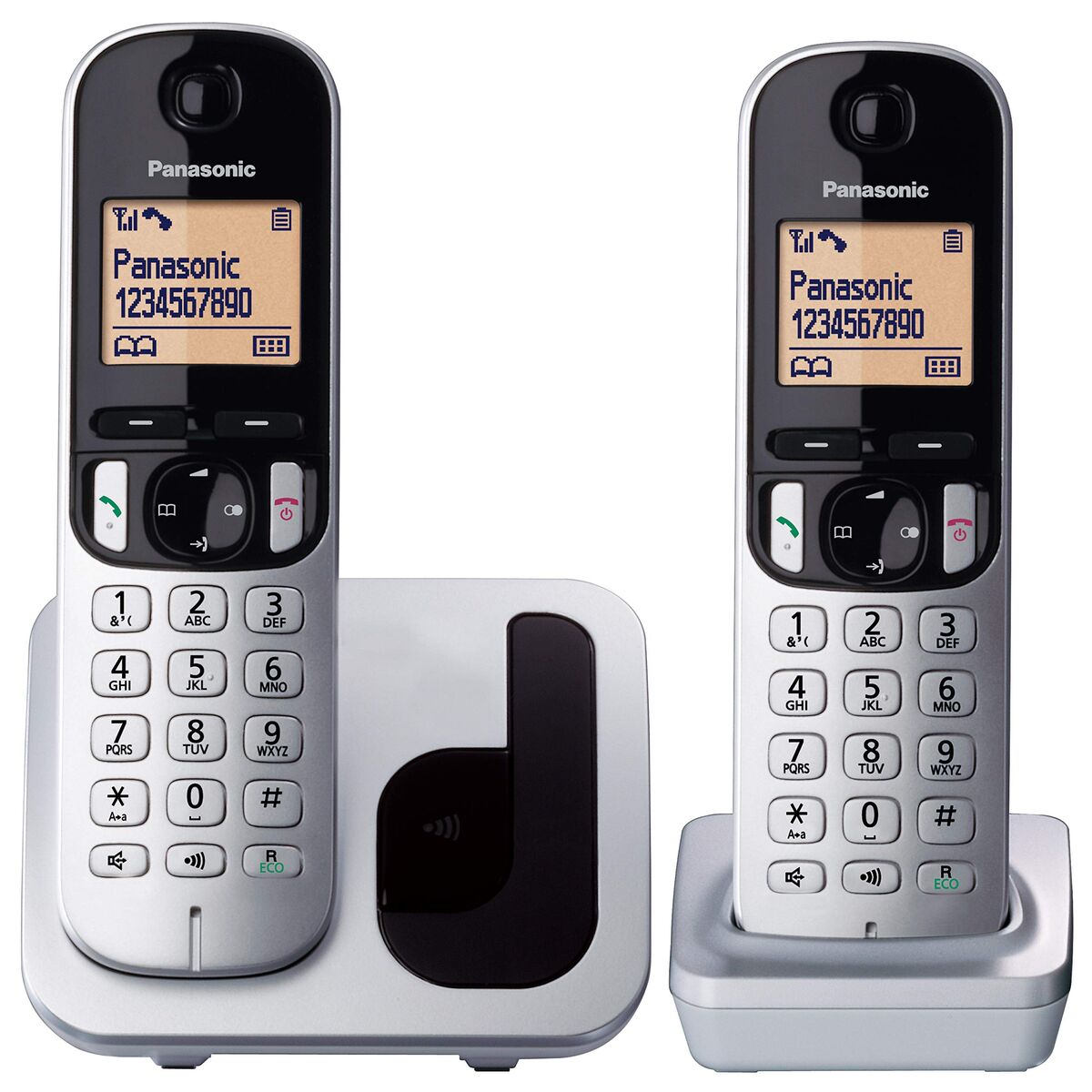 Bild von Wireless Phone Panasonic KX-TGC212 Amber Silver Metallic