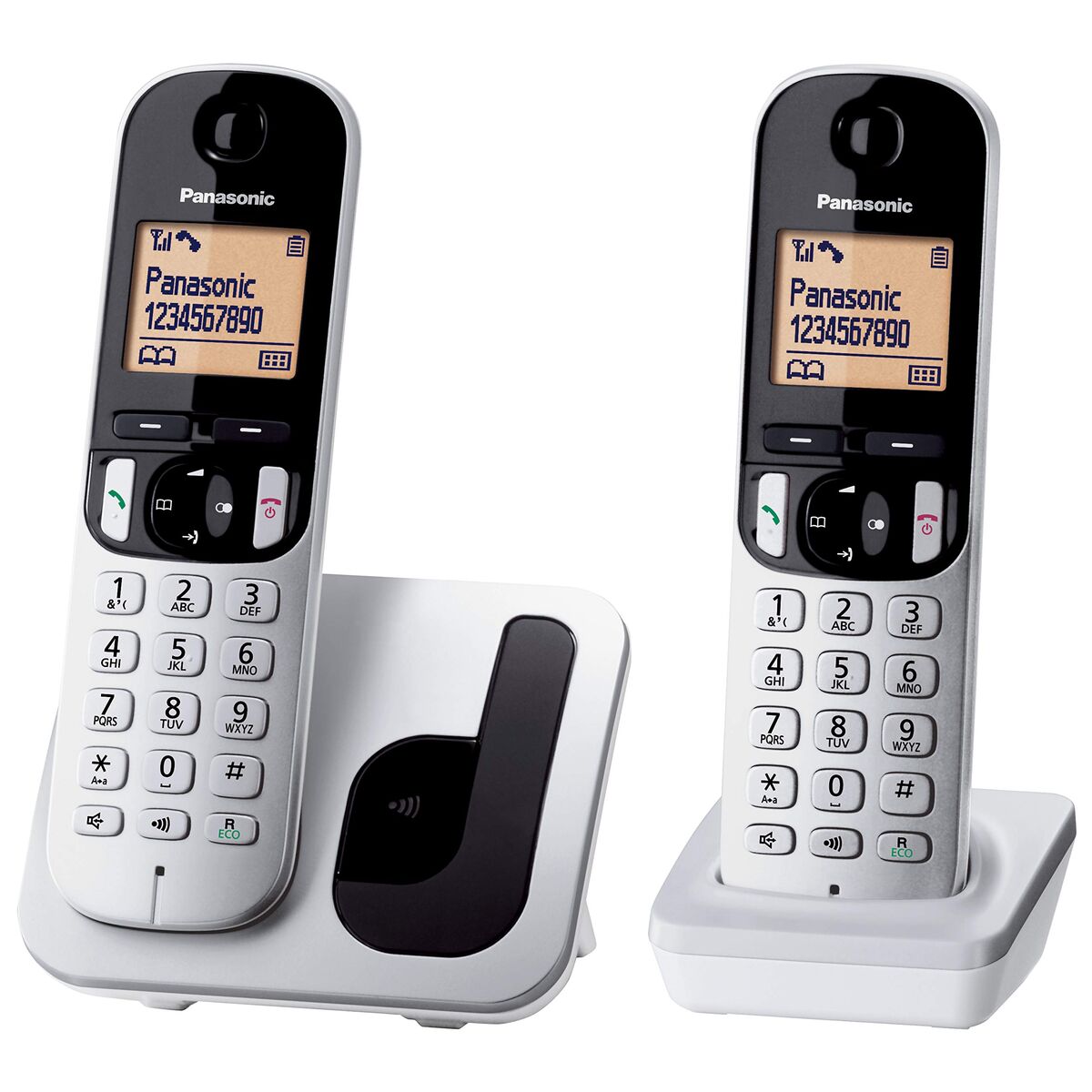 Bild von Wireless Phone Panasonic KX-TGC212 Amber Silver Metallic