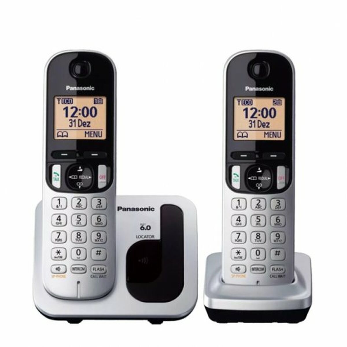 Bild von Wireless Phone Panasonic KX-TGC212 Amber Silver Metallic
