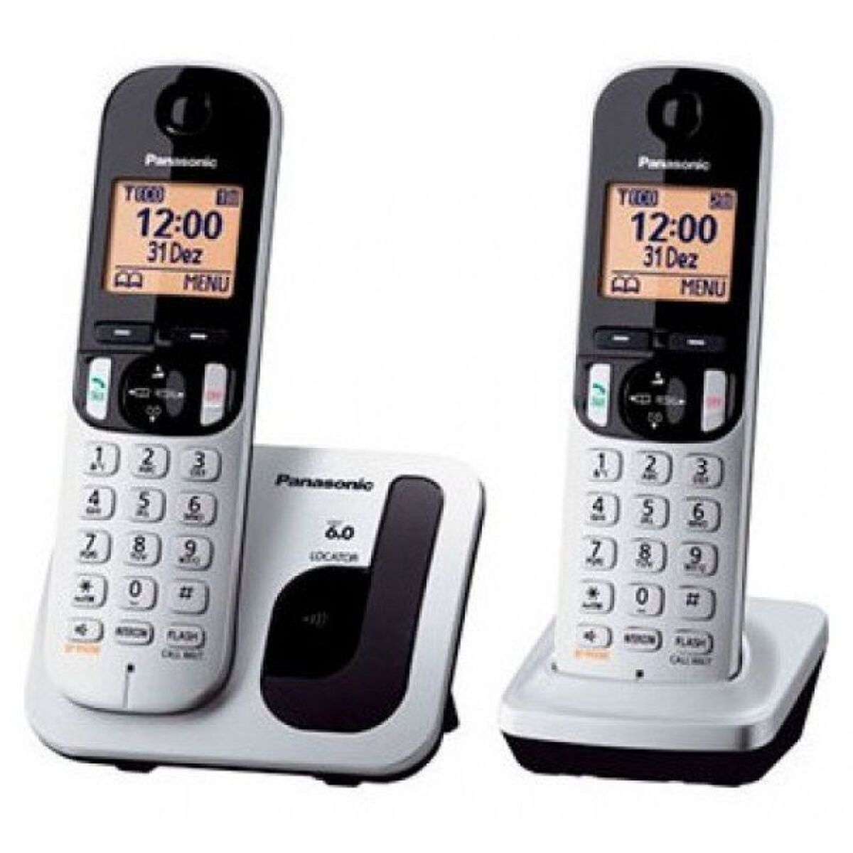 Belaidis telefonas Panasonic KX-TGC212 Gintaras Sidabras Metalizuotas